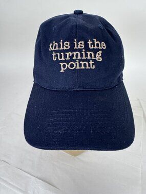 This Is The Turning Point Navy Blue Cotton Adjustable Baseball Cap
